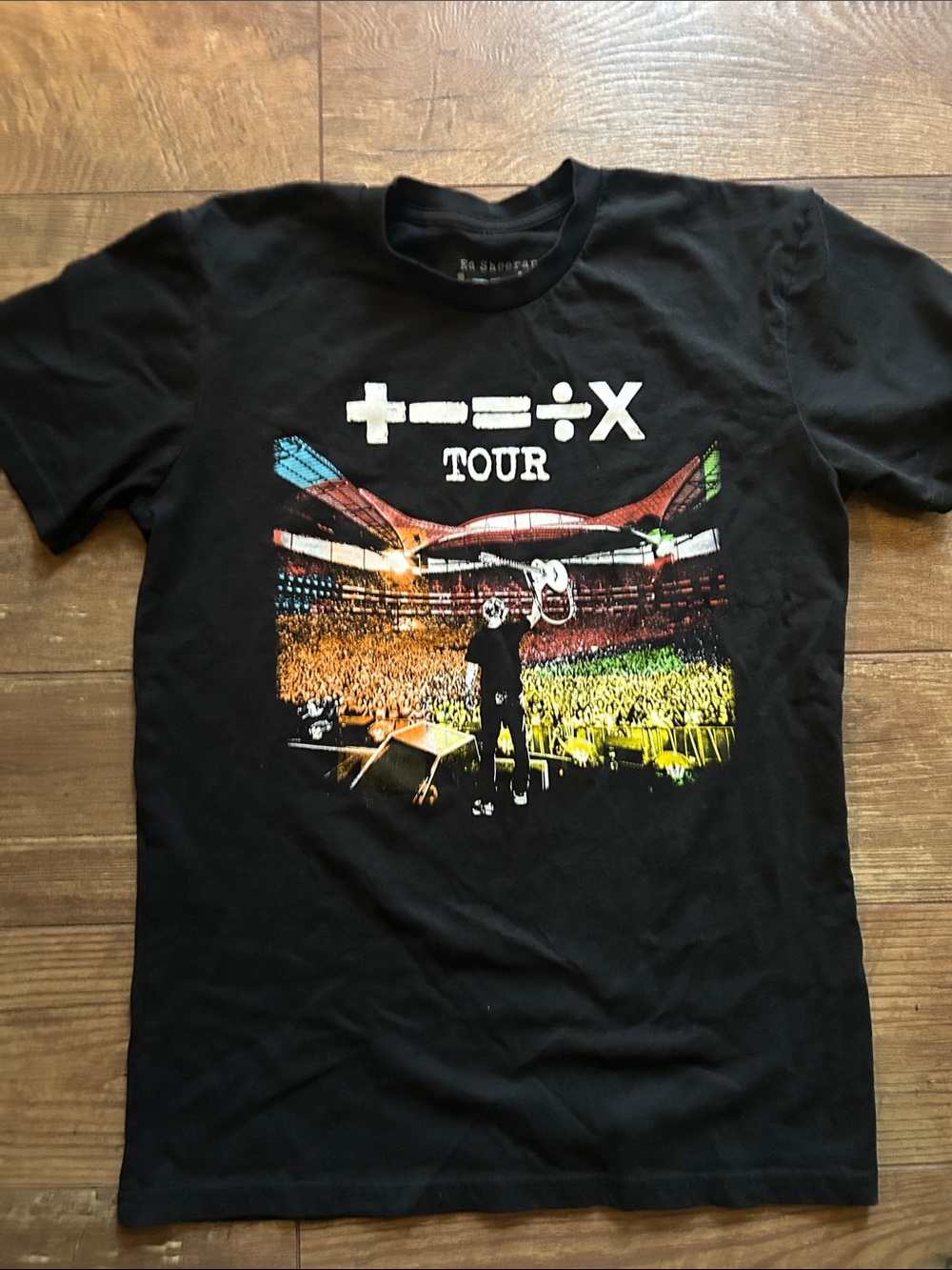 Black Graphic  Ed Sheeran Tour Tee with Stadium Print